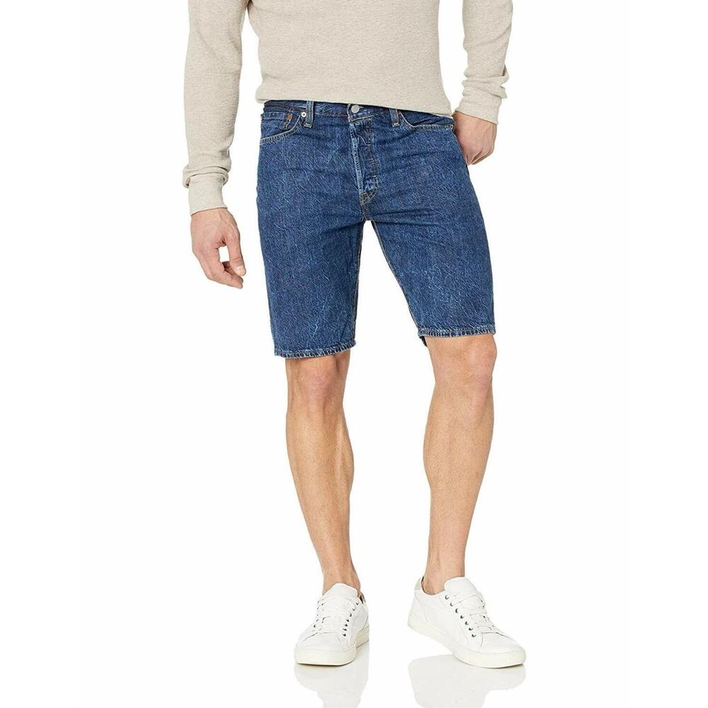 Levis 501 Denim Jean Shorts 29 (fits 32)‎ Button Fly Original Fit Rigid Indigo